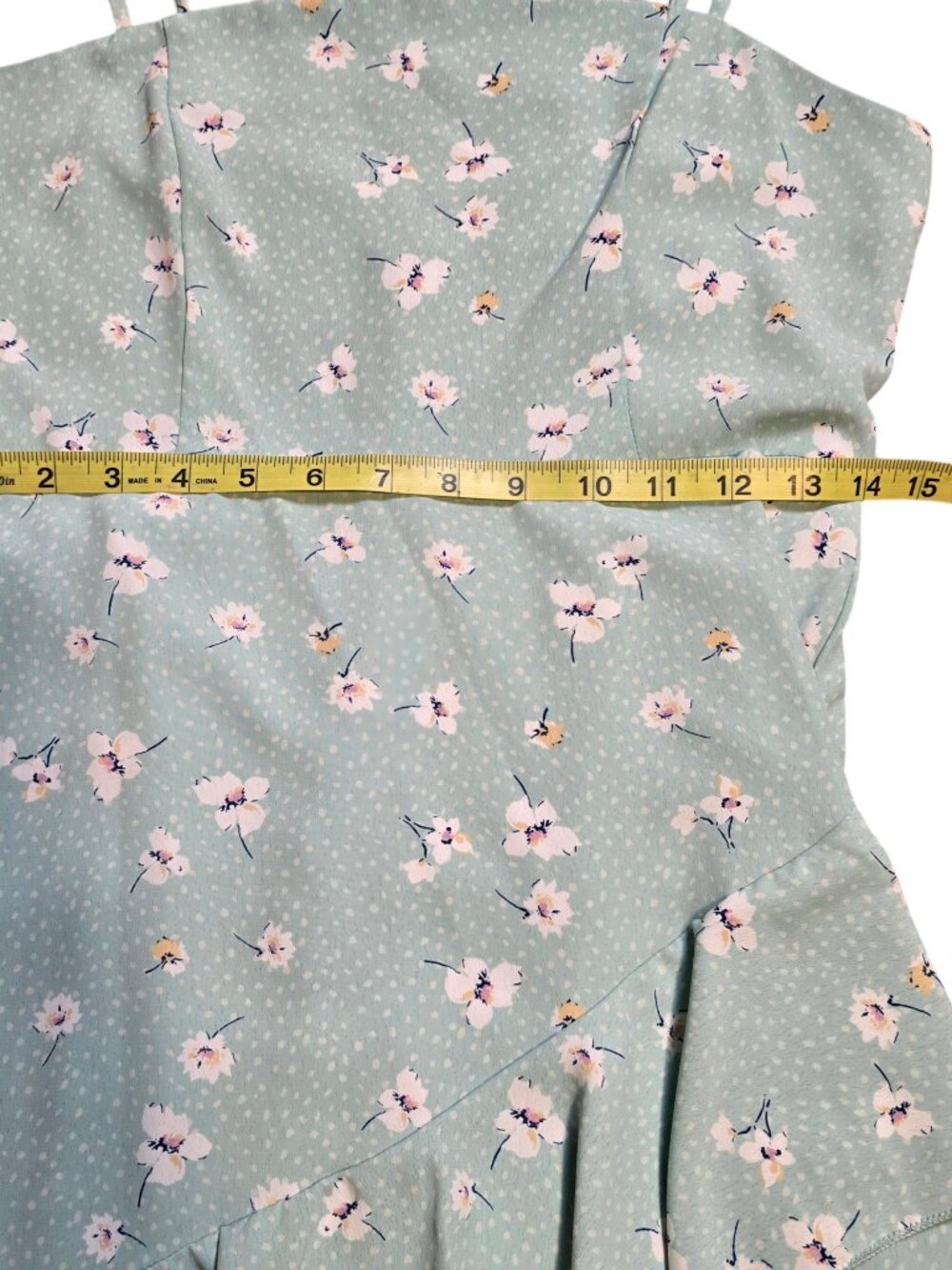 Altar’d State Light Mint Green Ruffle Floral Mini Dress M - Picture 6 of 14